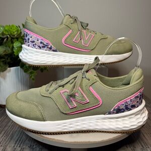 New Balance Fresh Foam Roav Women’s Sneakers Olive Green Pink Camo Size 9.5